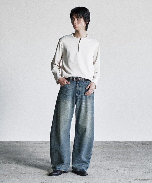 WYM LIDNM(ウィム バイ リドム)の「ARC CURVED DRAPE DENIM(デニムパンツ・メンズ・インディゴブルー/ライトインディゴブルー/ダークグレー・XS/S/M/L)」の12枚目の写真