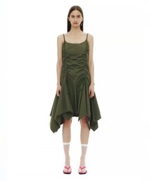 CERRIC（セリック）の「SHIRRING UNBALANCE DRESS / KHAKI（ワンピース）」
