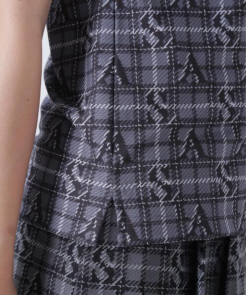 St ANDREWS(セントアンドリュース)の「トリコットメッシュロゴチェックプリント半袖シャツ (WOMENS)(ポロシャツ・レディース・ベージュ/ブラック・L/S/M)」の10枚目の写真