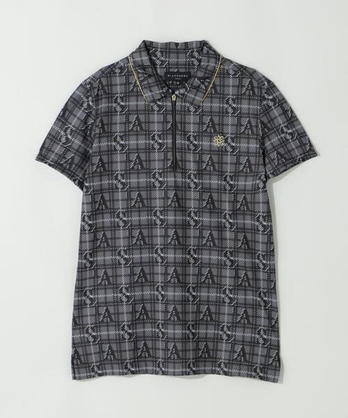 St ANDREWS(セントアンドリュース)の「トリコットメッシュロゴチェックプリント半袖シャツ (WOMENS)(ポロシャツ・レディース・ベージュ/ブラック・L/S/M)」の12枚目の写真