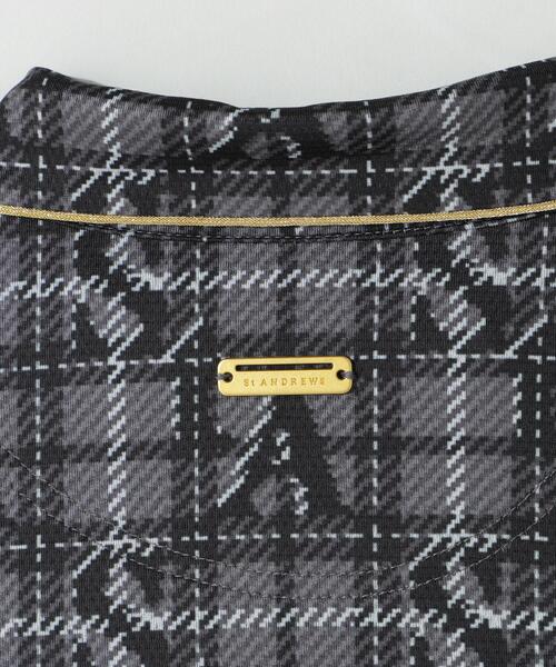 St ANDREWS(セントアンドリュース)の「トリコットメッシュロゴチェックプリント半袖シャツ (WOMENS)(ポロシャツ・レディース・ベージュ/ブラック・L/S/M)」の14枚目の写真