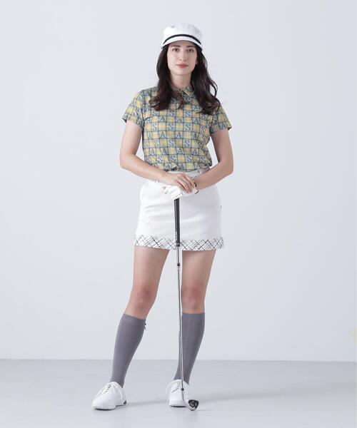 St ANDREWS(セントアンドリュース)の「トリコットメッシュロゴチェックプリント半袖シャツ (WOMENS)(ポロシャツ・レディース・ベージュ/ブラック・L/S/M)」の17枚目の写真