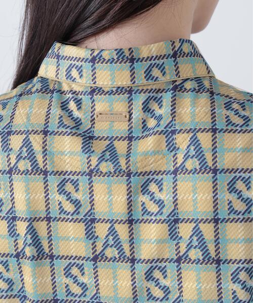 St ANDREWS(セントアンドリュース)の「トリコットメッシュロゴチェックプリント半袖シャツ (WOMENS)(ポロシャツ・レディース・ベージュ/ブラック・L/S/M)」の19枚目の写真