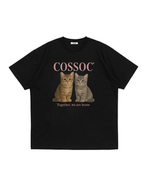 キャットトゥゲザー 半袖Tシャツ (ブラック)