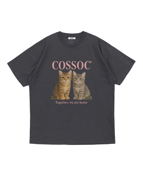 COSO(コソ)の「キャットトゥゲザー 半袖Tシャツ (ブラック)(Tシャツ/カットソー・レディース・ブラック・S/M/XL)」の2枚目の写真