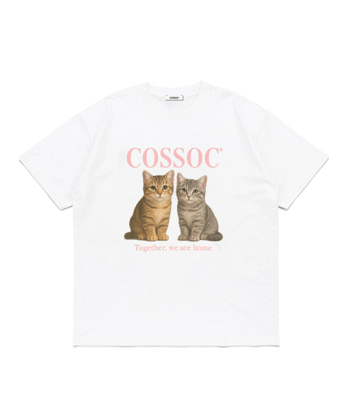 COSO(コソ)の「キャットトゥゲザー 半袖Tシャツ (ブラック)(Tシャツ/カットソー・レディース・ブラック・S/M/XL)」の3枚目の写真