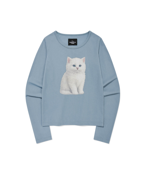 Retriever Club（レトリーバークラブ）の「CAT SLIM LONG SLEEVE [SKY BLUE]（Tシャツ/カットソー・レディース・その他・FREE）」の2枚目の写真
