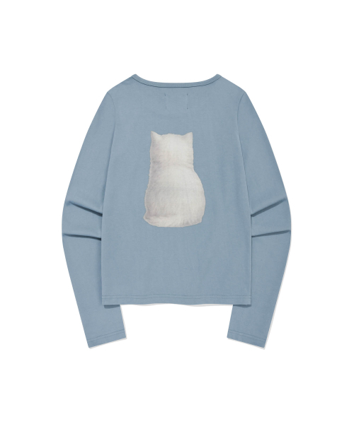 Retriever Club（レトリーバークラブ）の「CAT SLIM LONG SLEEVE [SKY BLUE]（Tシャツ/カットソー・レディース・その他・FREE）」の3枚目の写真