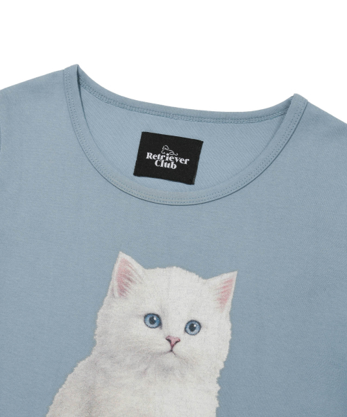 Retriever Club（レトリーバークラブ）の「CAT SLIM LONG SLEEVE [SKY BLUE]（Tシャツ/カットソー・レディース・その他・FREE）」の4枚目の写真
