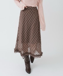 mellowneon（メロウネオン）の「チェック＆ドットシアーフリルスカート（スカート）」