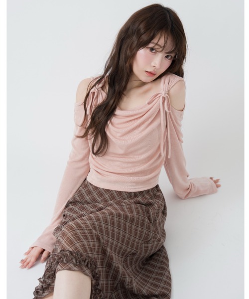 mellowneon(メロウネオン)の「チェック&ドットシアーフリルスカート(スカート・レディース・アイボリー/ブラック/ブラック系その他/ブラウン・FREE)」の12枚目の写真