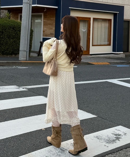 mellowneon(メロウネオン)の「チェック&ドットシアーフリルスカート(スカート・レディース・アイボリー/ブラック/ブラック系その他/ブラウン・FREE)」の21枚目の写真