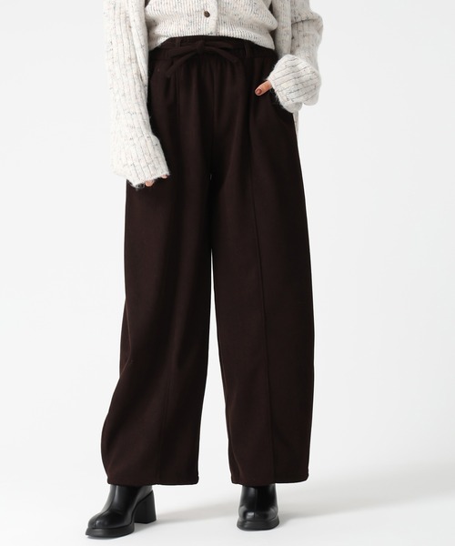 MISCH MASCH(ミッシュマッシュ)の「WEB限定 ウエストリボン付き タックワイドパンツ(その他パンツ・レディース・ダークブラウン・フリ-)」の13枚目の写真