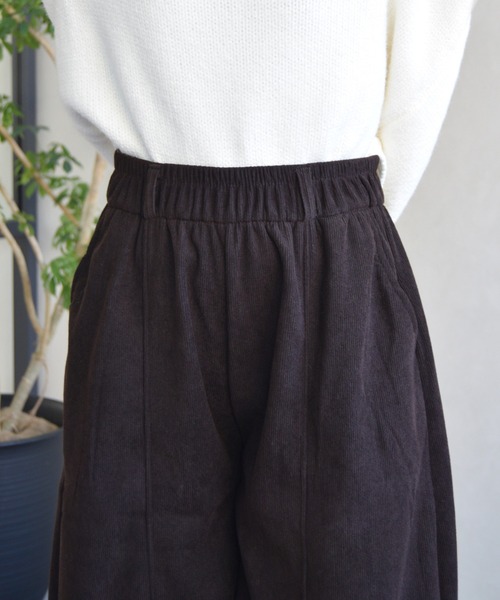 MISCH MASCH(ミッシュマッシュ)の「WEB限定 ウエストリボン付き タックワイドパンツ(その他パンツ・レディース・ダークブラウン・フリ-)」の9枚目の写真