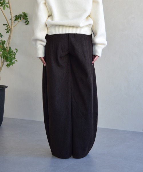 MISCH MASCH(ミッシュマッシュ)の「WEB限定 ウエストリボン付き タックワイドパンツ(その他パンツ・レディース・ダークブラウン・フリ-)」の6枚目の写真