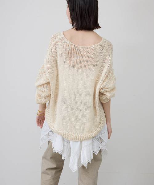 SLOBE IENA(スローブイエナ)の「ギマヤーンVネックプルオーバー(ニット/セーター・レディース・アイボリー/ベージュ/ラベンダー・FREE)」の12枚目の写真