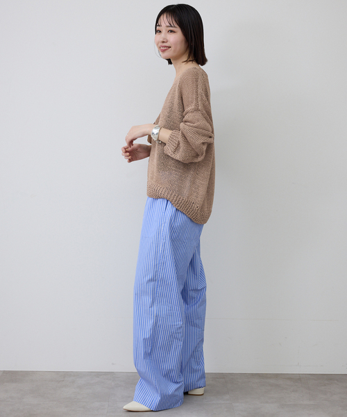 SLOBE IENA(スローブイエナ)の「ギマヤーンVネックプルオーバー(ニット/セーター・レディース・アイボリー/ベージュ/ラベンダー・FREE)」の15枚目の写真