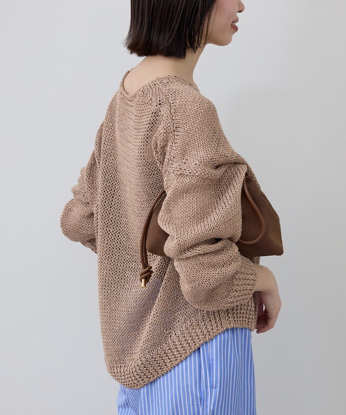 SLOBE IENA(スローブイエナ)の「ギマヤーンVネックプルオーバー(ニット/セーター・レディース・アイボリー/ベージュ/ラベンダー・FREE)」の18枚目の写真