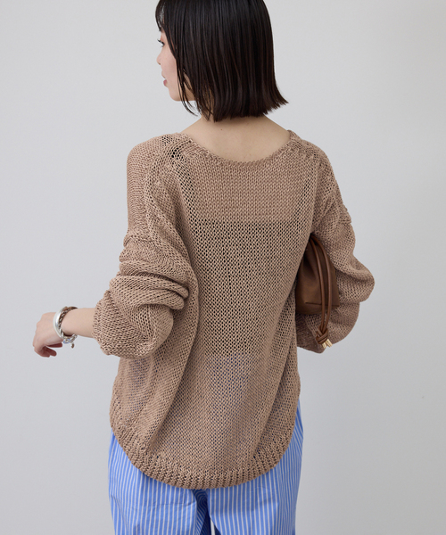 SLOBE IENA(スローブイエナ)の「ギマヤーンVネックプルオーバー(ニット/セーター・レディース・アイボリー/ベージュ/ラベンダー・FREE)」の19枚目の写真