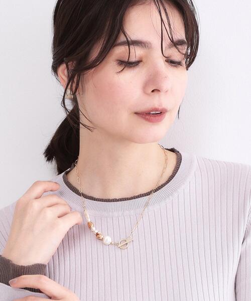 OPAQUE.CLIP（オペークドットクリップ）の「パール調ビーズ×メタル チェーンネックレス（ネックレス・レディース・ゴールド/シルバー・00）」の9枚目の写真