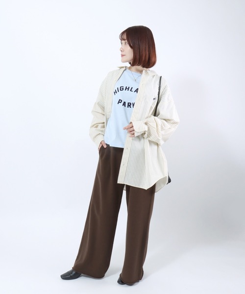 Champion(チャンピオン)の「Champion(チャンピオン)フロッキーロゴプリント ワイドシルエットTシャツ/レディース(Tシャツ/カットソー・レディース・オレンジ/オートミール/ホワイト/ライトブルー/ネイビー・L/M)」の19枚目の写真