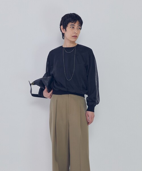 1er Arrondissement(プルミエアロンディスモン)の「オーガンザレイヤードニットプルオーバー(ニット/セーター・レディース・ブラック系その他3/オフホワイト・FREE)」の2枚目の写真