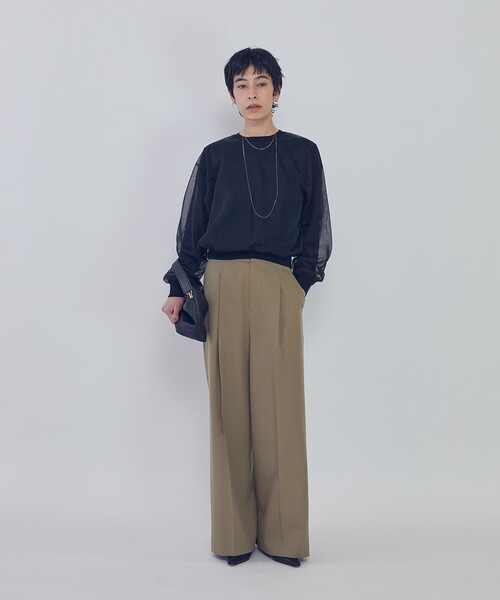 1er Arrondissement(プルミエアロンディスモン)の「オーガンザレイヤードニットプルオーバー(ニット/セーター・レディース・ブラック系その他3/オフホワイト・FREE)」の4枚目の写真