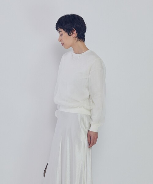 1er Arrondissement(プルミエアロンディスモン)の「オーガンザレイヤードニットプルオーバー(ニット/セーター・レディース・ブラック系その他3/オフホワイト・FREE)」の13枚目の写真