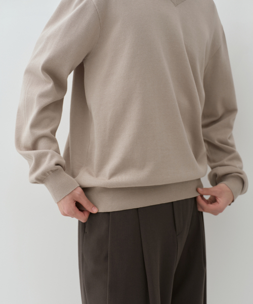 MUSINSA STANDARD（ムシンサスタンダード）の「ウォッシャブルスーピマコットンVネックニット[マッシュルーム]（ニット/セーター・メンズ・その他・SMALL/X-LARGE/MEDIUM/LARGE/2XL）」の7枚目の写真