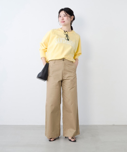 MICA&DEAL（マイカ＆ディール）の「"SANTAROSA"ラグランスリーブロゴスウェット（スウェット・レディース・ダークネイビー/ベージュ/イエロー・FREE）」の14枚目の写真