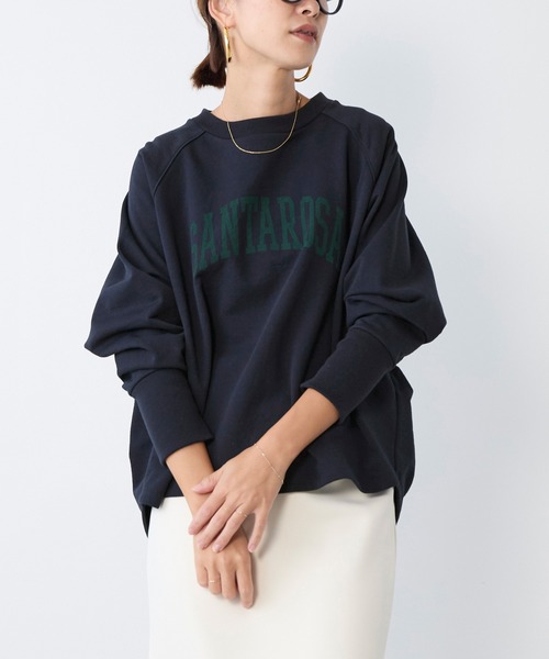 MICA&DEAL（マイカ＆ディール）の「"SANTAROSA"ラグランスリーブロゴスウェット（スウェット・レディース・ダークネイビー/ベージュ/イエロー・FREE）」の17枚目の写真