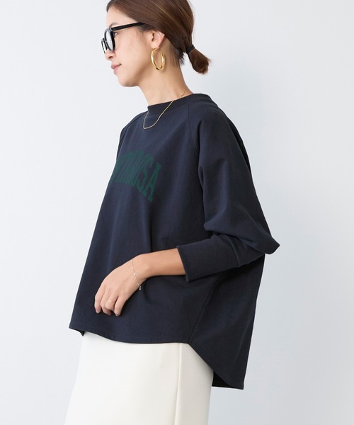 MICA&DEAL（マイカ＆ディール）の「"SANTAROSA"ラグランスリーブロゴスウェット（スウェット・レディース・ダークネイビー/ベージュ/イエロー・FREE）」の18枚目の写真