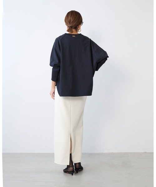 MICA&DEAL（マイカ＆ディール）の「"SANTAROSA"ラグランスリーブロゴスウェット（スウェット・レディース・ダークネイビー/ベージュ/イエロー・FREE）」の22枚目の写真