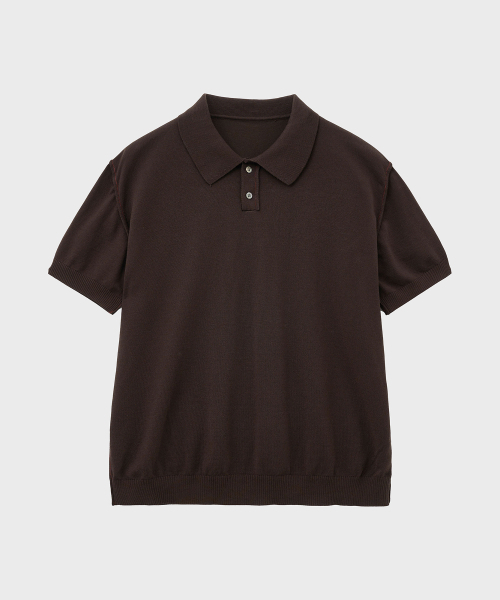 NOIRER（ノイア）の「ローカットポロニット（ブラウン）（ニット/セーター・メンズ・その他・48/50/52）」の2枚目の写真