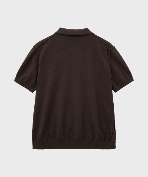 NOIRER（ノイア）の「ローカットポロニット（ブラウン）（ニット/セーター・メンズ・その他・48/50/52）」の3枚目の写真