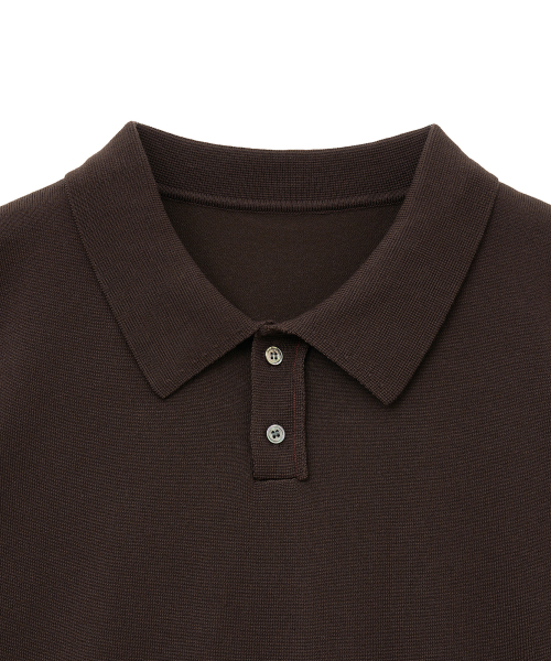 NOIRER（ノイア）の「ローカットポロニット（ブラウン）（ニット/セーター・メンズ・その他・48/50/52）」の4枚目の写真