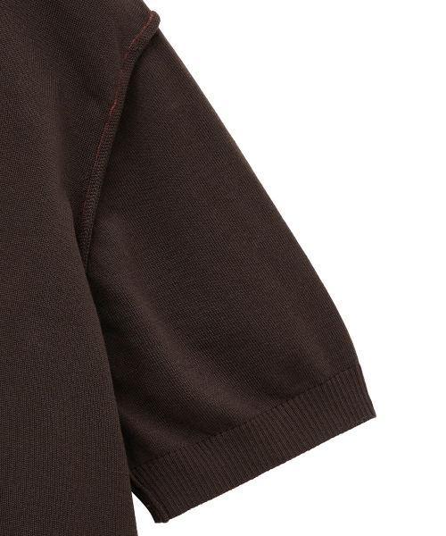 NOIRER（ノイア）の「ローカットポロニット（ブラウン）（ニット/セーター・メンズ・その他・48/50/52）」の5枚目の写真