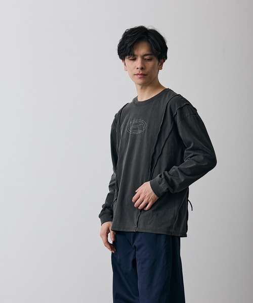 improves(インプローブス)の「オーバルロゴ 長袖 グランジ Tシャツ(Tシャツ/カットソー・メンズ・ブラウン/ブラック・X-LARGE/LARGE/MEDIUM/SMALL)」の1枚目の写真
