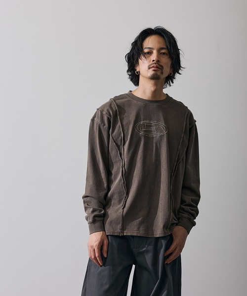 improves(インプローブス)の「オーバルロゴ 長袖 グランジ Tシャツ(Tシャツ/カットソー・メンズ・ブラウン/ブラック・X-LARGE/LARGE/MEDIUM/SMALL)」の12枚目の写真