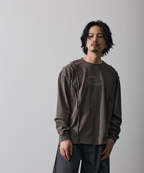 improves(インプローブス)の「オーバルロゴ 長袖 グランジ Tシャツ(Tシャツ/カットソー・メンズ・ブラウン/ブラック・X-LARGE/LARGE/MEDIUM/SMALL)」の14枚目の写真