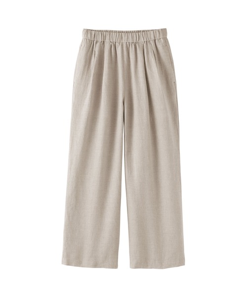 無印良品（ムジルシリョウヒン）の「婦人　リネン　洗いざらしイージーワイドパンツ（その他パンツ・レディース・キナリ/グレー系/チャコールグレー/スモーキーグリーン系/ブラック・XL/L/M/S）」の14枚目の写真
