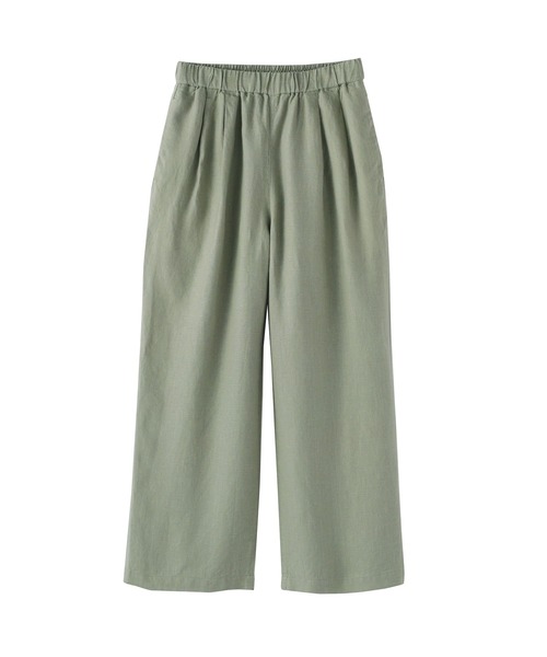 無印良品（ムジルシリョウヒン）の「婦人　リネン　洗いざらしイージーワイドパンツ（その他パンツ・レディース・キナリ/グレー系/チャコールグレー/スモーキーグリーン系/ブラック・XL/L/M/S）」の6枚目の写真