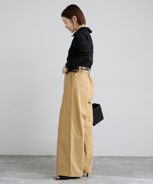 IENA(イエナ)の「Flowerストレッチレース ポロシャツ(Tシャツ/カットソー・レディース・ホワイト/ブラック・FREE)」の11枚目の写真