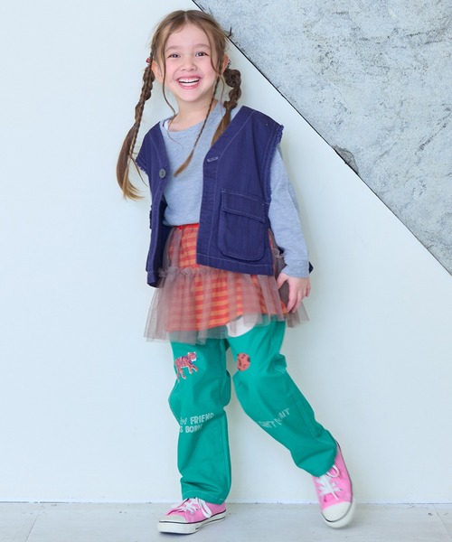 MARKEY'S（マーキーズ）の「ヘリンボンツイルミリタリーベスト（ベスト・キッズ・ライトピンク/ネイビー・S/M/L/LL）」の3枚目の写真