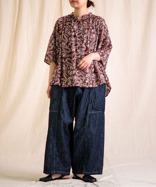 Brocante（ブロカント）の「[Brocante / ブロカント] インドプリント(ペイズリー) シスフロンセシャツ（シャツ/ブラウス・レディース・ブラウン系その他/ブラック系その他・2）」の7枚目の写真