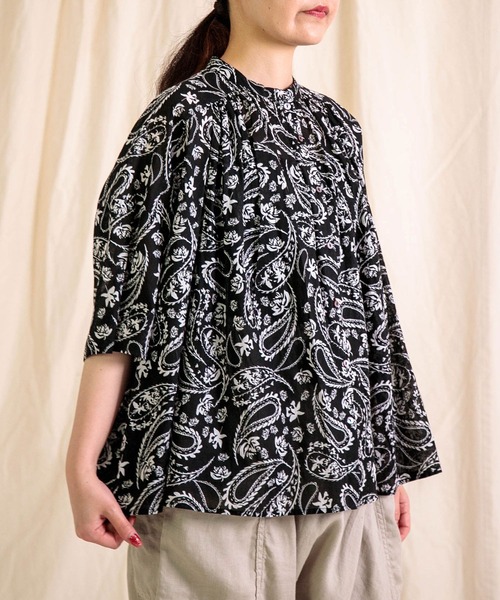Brocante（ブロカント）の「[Brocante / ブロカント] インドプリント(ペイズリー) シスフロンセシャツ（シャツ/ブラウス・レディース・ブラウン系その他/ブラック系その他・2）」の11枚目の写真