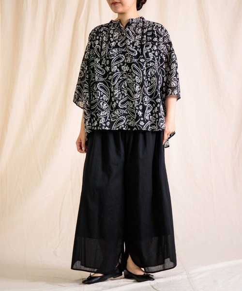 Brocante（ブロカント）の「[Brocante / ブロカント] インドプリント(ペイズリー) シスフロンセシャツ（シャツ/ブラウス・レディース・ブラウン系その他/ブラック系その他・2）」の14枚目の写真