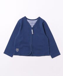 天竺ジップアップ長袖カーディガン