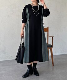 デニム切替ワンピース