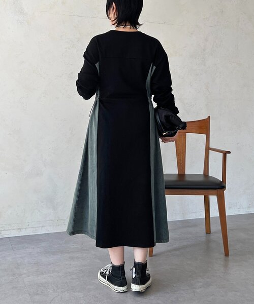 un dix cors（アンディコール）の「デニム切替ワンピース（ワンピース・レディース・ネイビー/グレー/ブラック・FREE）」の19枚目の写真